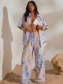 Opulessa 女士度假印花宽松梭织衬衫 - 彩色 - 查看 7