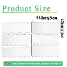6-Piece Clear Acrylic Cake Decorating Scraper Set – Large Icing Smoothers And Edge Combs For Buttercream, Frosting, Mousse, And Baking Projects - View 3