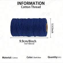 Cuerda de macramé de 2 mm x 100 m, cuerda retorcida colorida, cuerda de algodón, hilo de macramé para colgar en la pared, colgar plantas, manualidades, proyectos de decoración DIY - Multicolor - Ver 25