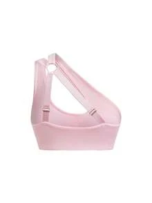Bralution Pink High Elasticity Padded Oblique Shoulder Cutout Sports Bra For Women - Pink - View 6