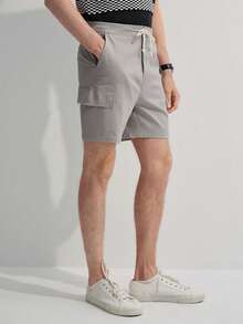 Manfinity CityGents Quần short nam cạp chun có túi bên hông, dây rút - Xám - Xem 1