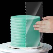6-Piece Clear Acrylic Cake Decorating Scraper Set – Large Icing Smoothers And Edge Combs For Buttercream, Frosting, Mousse, And Baking Projects - View 7