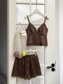 Comfortcana Women Two-Piece Outfits - Brown - View 3