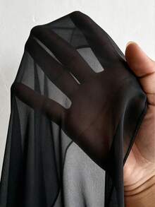 Viva Relle Vestido elegante de talla grande con hombro asimétrico, decoración de strass, fruncido y abertura alta - Negro - Ver 8