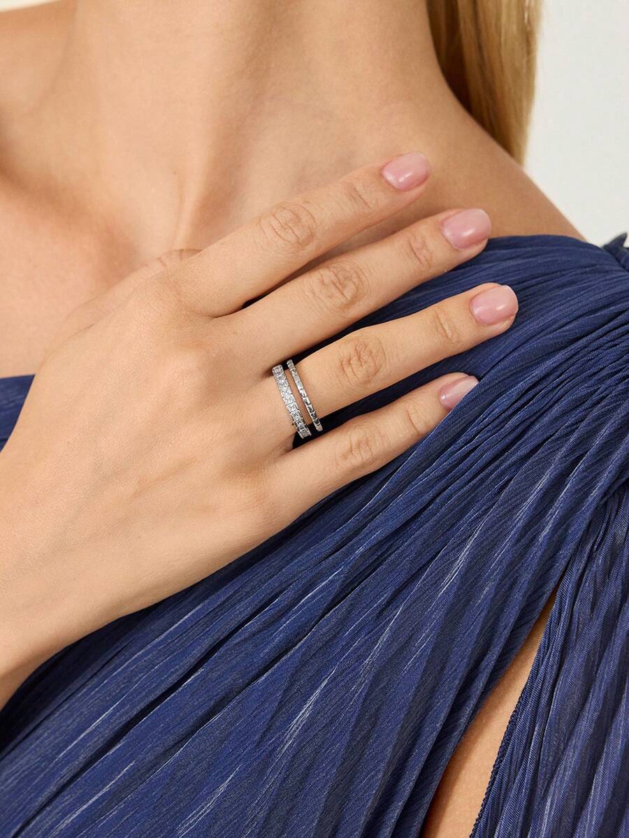 MOTF PREMIUM Anillo chapado en micro 18K - Blanco plateado - View 1