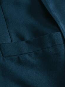 Calvornis Men's Plus Size Solid Color Lapel Neck Long Sleeve Blazer, Autumn, Formal, Ceremony - Blue - View 5