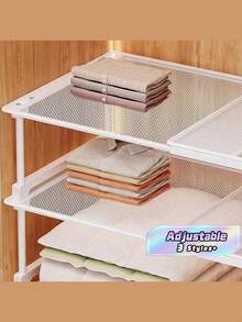 Adjustable Expandable Shelving Unit | High Load Capacity, Space Saving | Fits Wardrobe, Shoe Rack, Kitchen Cabinet (Max Load 50lbs!) | Plate Rack, Shoe Rack, Kitchen Storage, Storage Drawer, Organizer Rack - White - View 1