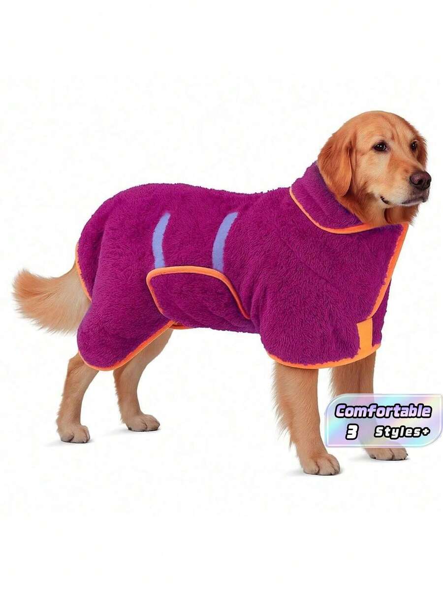 Fleece Dog Sweater, Warm Winter Pet Clothes For Small, Medium, Large Dogs, Soft Pullover, Puppy Sportswear For Cold Weather - Burgundy - View 1