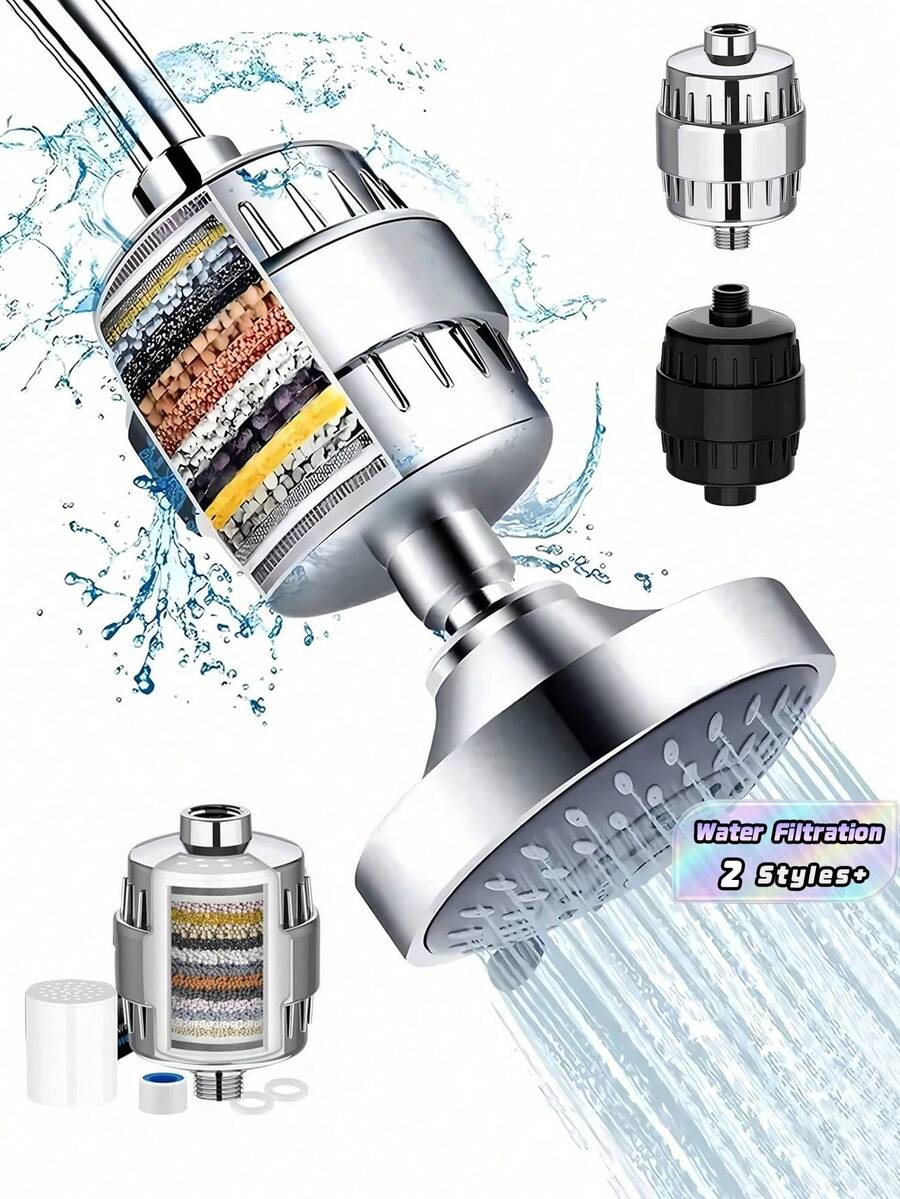 1个高效淋浴喷头过滤器,大流量硬水软化淋浴喷头过滤器,通用淋浴净水器,减少皮肤干燥和头发损伤,去除氯和有害物质,适用于家庭、酒店和房车浴室,是馈赠亲朋好友的绝佳礼物。 - 彩色 - 查看 1