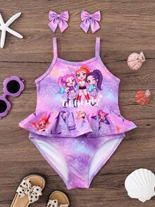 SHEIN Áo tankini Bé gái - Nhiều màu - Xem 1