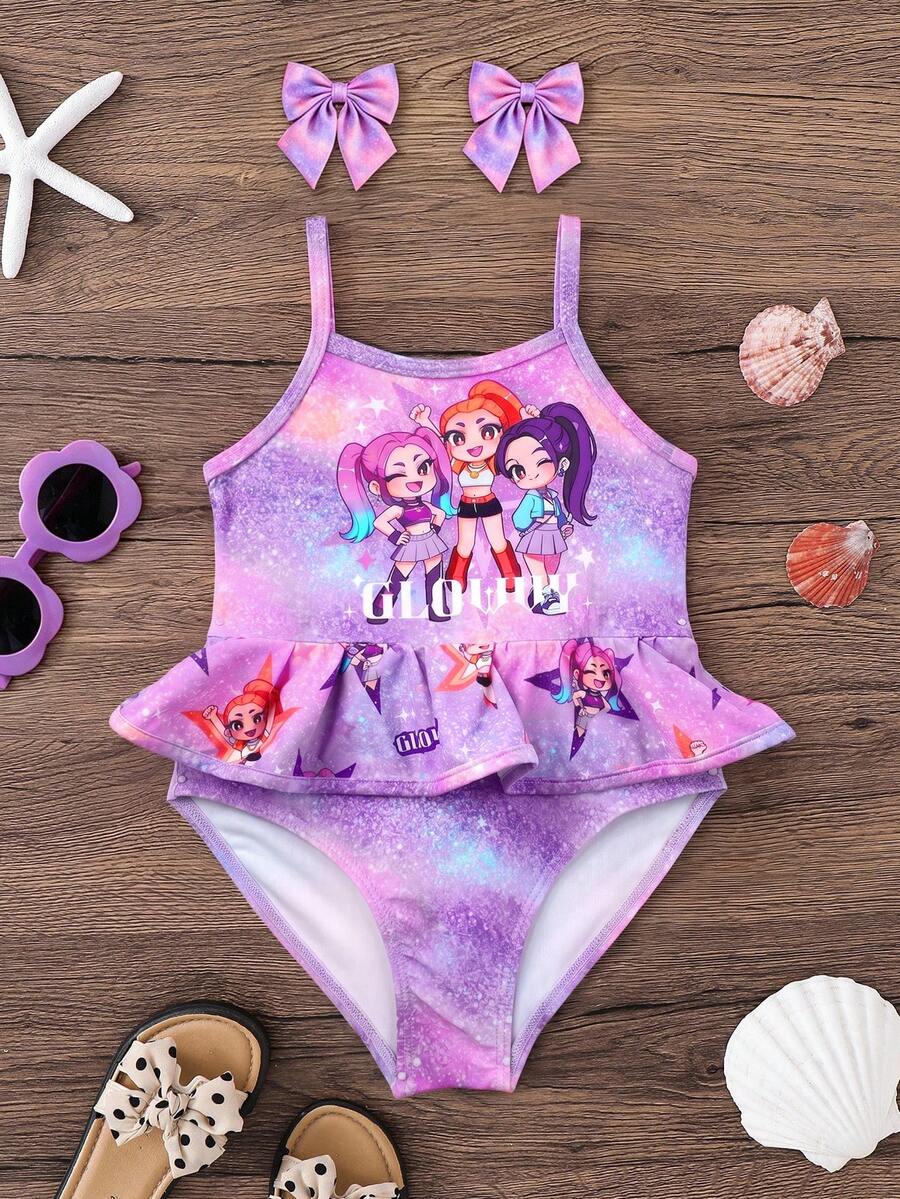 SHEIN Áo tankini Bé gái - Nhiều màu - Xem 1