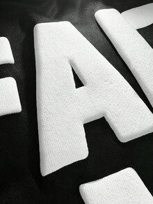 PAVTROS Tank Top Longgar Pria Kasual Fashion Street untuk Perjalanan Sehari-hari, Motif Huruf Timbul 3D, Musim Panas - Hitam - View 3