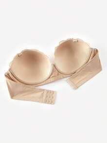 Bralution Sujetador cómodo y elegante bordado para mujer de talla grande - Albaricoque - Ver 2