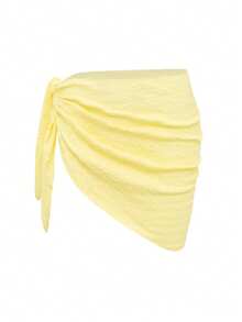 Swim Chiccia Swim Chicsea Skirts Plain Textured Beach Dress 3-Piece Set - Multicolor - View 8