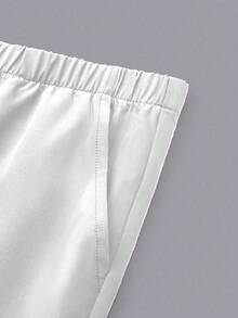 TaskEZ Scrubs Set: V-Neck Short Sleeve Top & Pants Scrub Uniform For Healthcare Workers - White - View 4