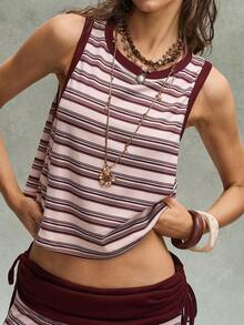 Bohemela Bộ 2 món gồm áo tank top dệt kim kẻ sọc và quần ống đứng dành cho nữ. - Nhiều màu - Xem 4