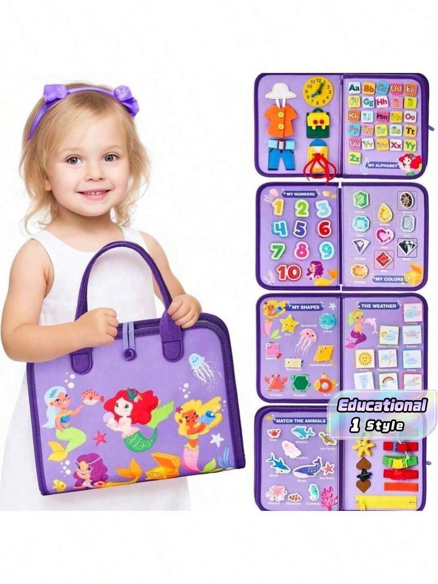 5-Layer Montessori Busy Board, Preschool Education Toy, Portable Travel Design, Children's Fine Motor Training, Shape And Color Matching, Children's Birthday, Christmas, And Thanksgiving Gifts(Some Parts Are Sent Random) - Multicolor - View 1