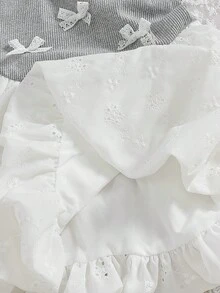 SHEIN 1件女嬰可愛森系優雅公主洋裝，灰色圓領無袖背心裙，花卉刺繡A字蓬蓬裙，適合夏季日常外出、旅行、購物、公園、派對等場合 - 彩色 - 查看 10