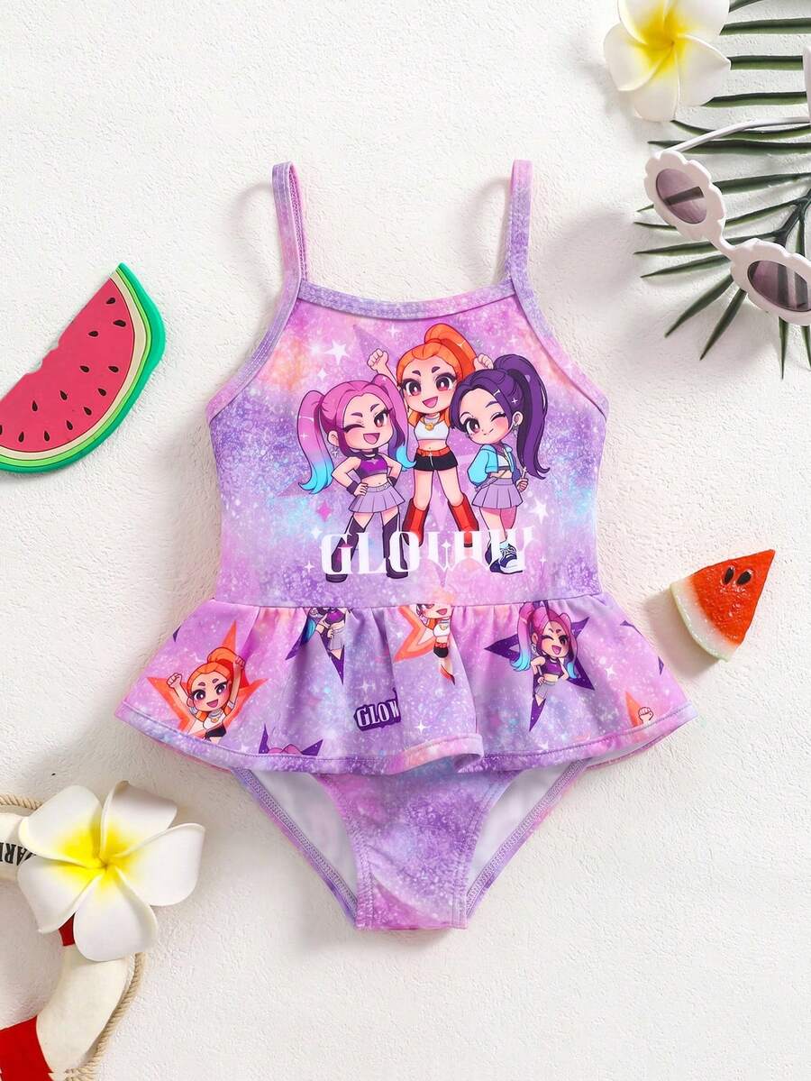 SHEIN Tankinis de Niñas (3-7) - Multicolor - Ver 1