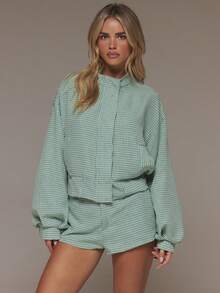 MUSERA Gingham Jacket Sold Seperatley Cinched Waist Spring Summer Holiday Vacation Boho Ibiza Elegant Festival Beach Cute - Multicolor - View 5