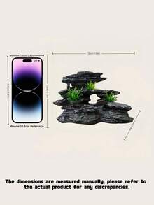 1PC Stacked Stone Statue Decor Aquarium Landscape Ornament Fake British Stone Layered Design With Artificial Grass Hide Cave For Fish Shrimp Zen Style Core Accent For Fish Tank Fish Lovers Turtle Keepers - A - View 3