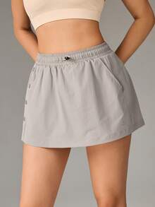 OutZeal Women's Outdoor Shorts, 2-In-1 Hiking & Camping Shorts, Adjustable Waist Outdoor Pants - Light Grey - View 7