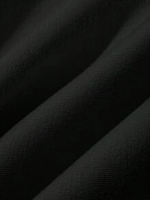 DAZY 女士纯色荷叶边下摆简约设计优雅夏季半身裙 - 黑色 - 查看 6