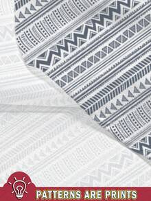 Alderstead Bộ đồ nam mùa hè đi biển, gồm áo sơ mi ngắn tay in họa tiết hình học và quần short cạp chun có dây rút. - Nhiều màu - Xem 5