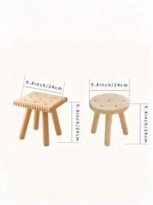 1pc Handmade Small Cookie Wooden Chair Multifunctional Stool For Bedroom Playroom Eating Reading Shoe Changing Christmas Stocking Fillers Holiday Gift Ideas Must Haves - Multicolor - View 6
