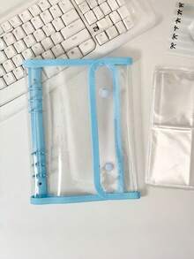 A5透明闪光笔记本套装，软PVC双桶活页夹，可替换内页，DIY相册贴纸集邮本笔袋日记本计划本预算办公家居旅行用品 - A5 - 查看 9