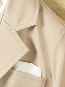 2pcs Elegant Young Gentleman's Suit Set For Wedding, Prom, Graduation - Warm Beige Color Blazer And Trousers, Bringing Proper Elegance For Little Gentlemen In Spring And Summer - Khaki - View 5