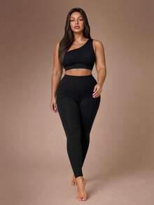Lazeform 1pc Women Plus Size Seamless Minimalist Comfort Wireless Bra Camisole - Black - View 6