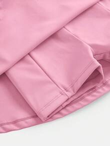 SHEIN 女童纯色针织修身无袖圆领休闲连衣裙运动服 - 粉色 - 查看 4