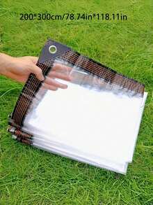Waterproof Cloth, Rainproof Cloth RV Awning Expansion Link Windshield Transparent Rainproof Outer Account, With Windproof And Weather-Resistant, Durable Material, Essential For Outdoor RV In Rainy And Windy Weather, Camping, RV, Balcony, Garden Furniture, Greenhouse, And Winter Firewood Storage - Transparent - View 14