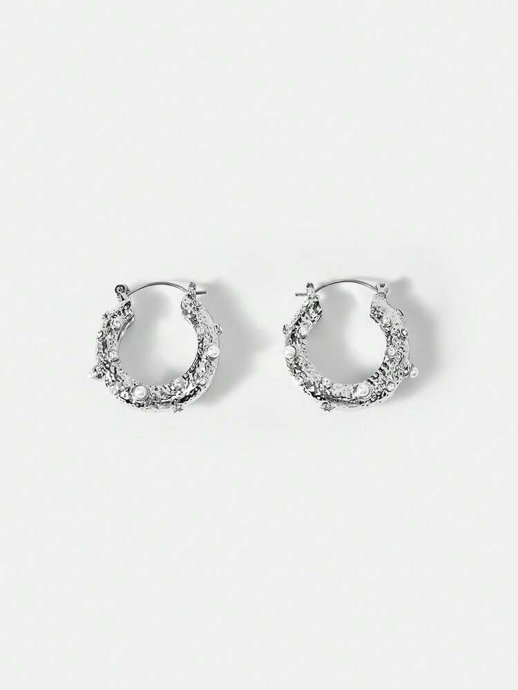 SILVER ZIRCONIUM INDIVIDUAL ATMOSPHERIC EARRINGS