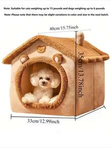 Foldable Pet Bed House, Suitable For Cats & Dogs, Washable Comfortable Warm Puppy Cave Sofa - Multicolor - View 10