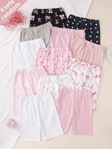 1 Set de Leggings para Niñas preadolescente Estilo Caja Sorpresa 2 Piezas Incluyendo Estilos Básicos Sólidos Multicolor Cubriendo Rosa Claro, - Multicolor - Ver 4