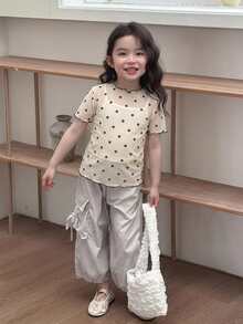 Dazy Kids 女童波點印花短袖T恤 夏季款 - 白色 - 查看 3