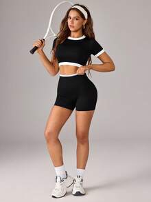 SHEIN Dewbera Áo Tees & Tanks  Thể thao Nữ - màu đen - Xem 6