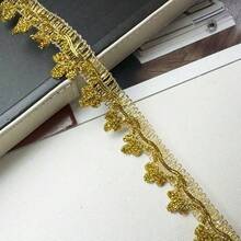 20M 0.8cm-2cm Metallic Braid Lace Trim Christmas Gift Wrapping DIY Flower Pattern Costumes Lace Ribbon Crafts Sewing Border Home Decor - multicolor - View 12