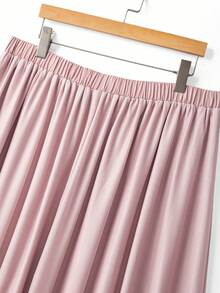 GlowEve CURVE Große Größen Damen Blume Muster A-Linien Rock, französisch elegant minimalistisch energiegeladen mädchenhaft romantischer Rock - Pink - Übersicht 3