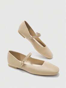 CUCCOO BIZCHIC Solid Color Fashionable Comfortable Casual Flat Shoes, Suitable For Daily Commute Spring Shoes - Apricot - View 3