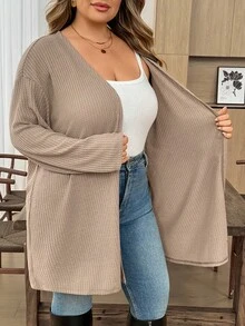 SHEIN CURVE+ 大码女士休闲夏季套装，女士休闲套装，女士无肩带背心和紧身裤套装，女士运动套装两件套，凉爽吸湿速干高弹面料裤子两件套 - 酒紅色 - 查看 4