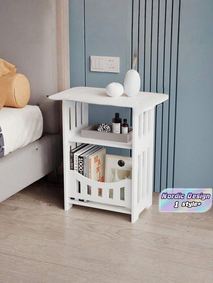 1 pieza Mesa de centro cuadrada para espacios pequeños, mesa auxiliar nórdica mini, mesita de noche moderna para dormitorio, mesa final compacta para sala de estar - Multicolor - Ver 1