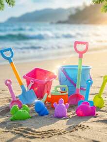 MINKOJA Beach Toy Set For Youngsters To Play With Water And Sand Large Sand Shovel Beach Bucket Sand Digging Tool Timer Accessories, Random Colors - Multicolor - View 2