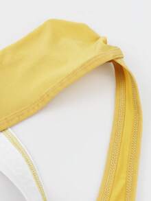 SHEIN DrisQ Men's Letter Print Contrast Trim Sexy Briefs - Yellow - View 6
