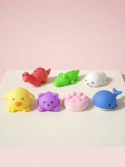POKOJA LAND 6/12/24/48pcs Mochi Squish Toys , Mini Squish Animal Toys Squish Fidget Toys Squishies Party Bags Filler Soft Squeeze Stress Reliever Toys For Kids And Adults, Birthday Party Favors Gifts, Random Colors And Styles