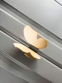 Cirelle 1pc Metal Butterfly Cabinet Knob, Brushed Gold Decorative Drawer Pull, Modern Minimalist Butterfly Handle For Wardrobe & Dresser - Yellow - View 9