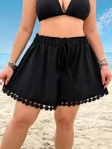Swim Lushoire 2026 Spring/Summer Plus Size Women Sexy Casual Vacation Beach Party Shorts - Black - View 3