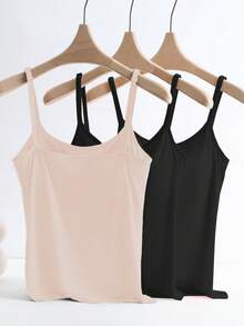 GlowEve 3pcs Anti-Flashing Camisole Set With Built-In Padded Bra, Comfortable - Multicolor - View 2